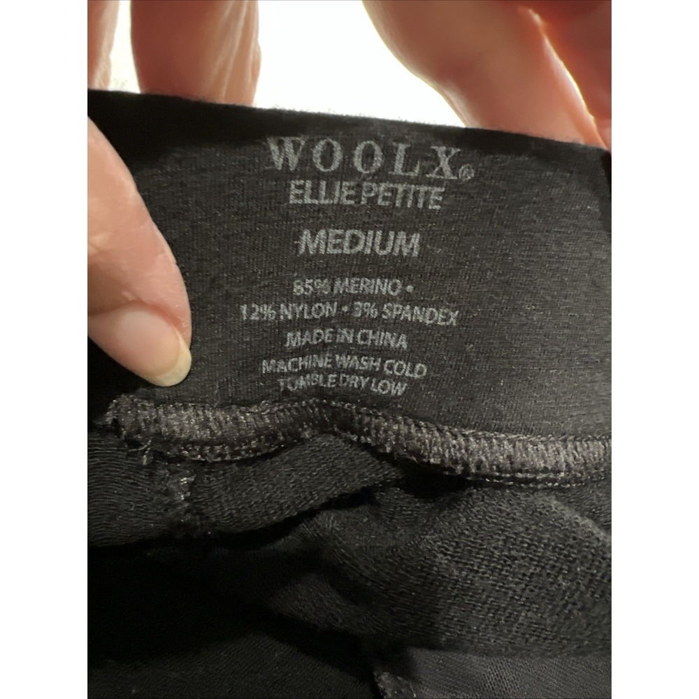 Woolx Ellie Petite Medium Black Pull On Pants Minimalist Wide Leg Quiet Luxury - Picture 4 of 5